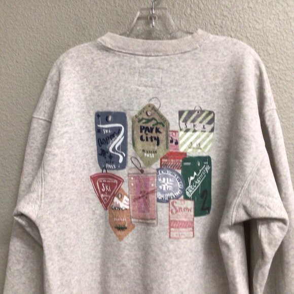 Abercrombie & Fitch Apres Ski A&F Fleece Oversized Gray Sweatshirt Small - Picture 3 of 12